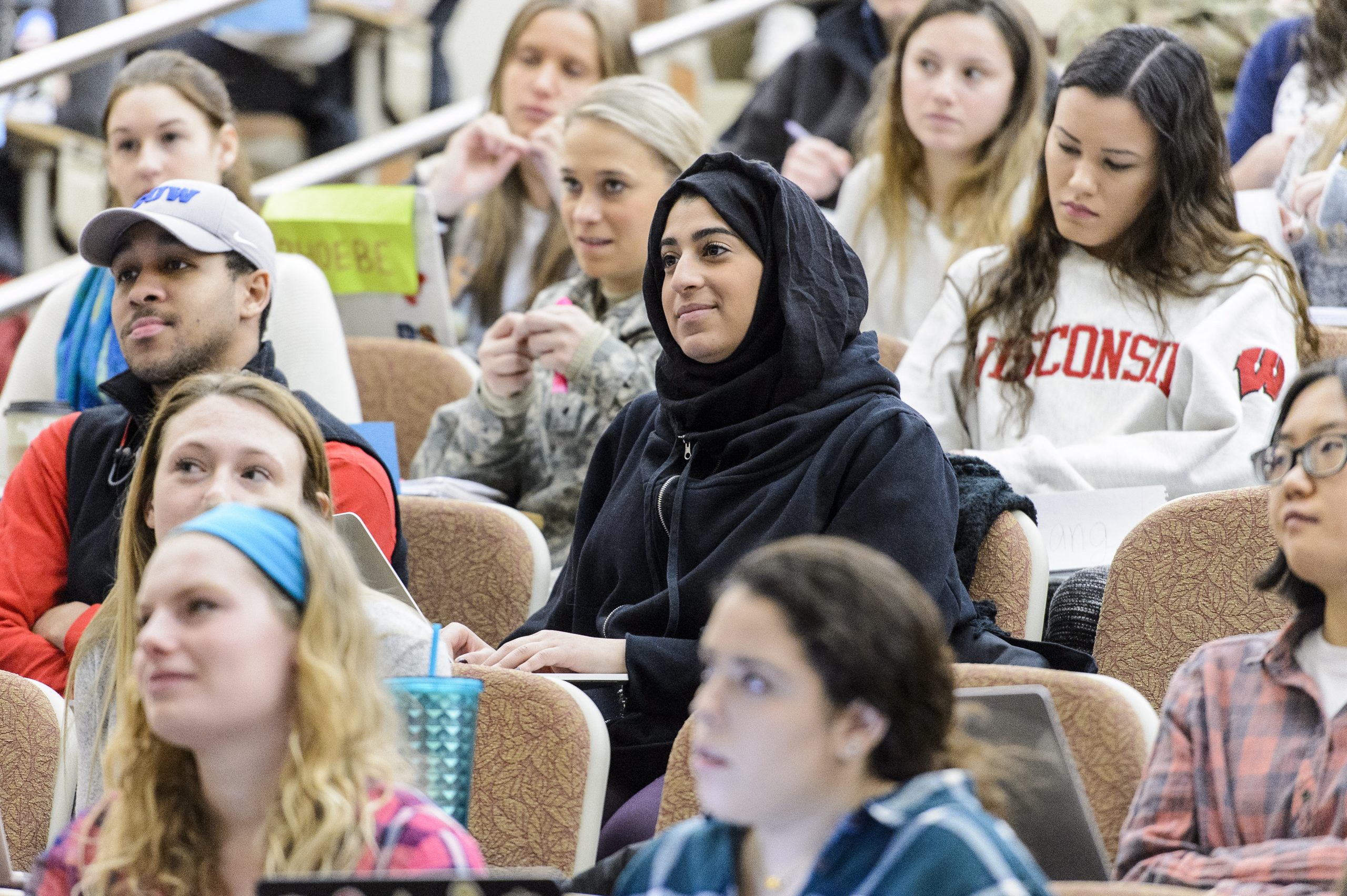 Students engaged with lecture.